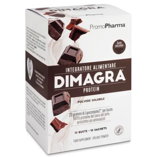 Promopharma Dimagra Protein cioccolato 10 bustine - Per dieta chetogenica